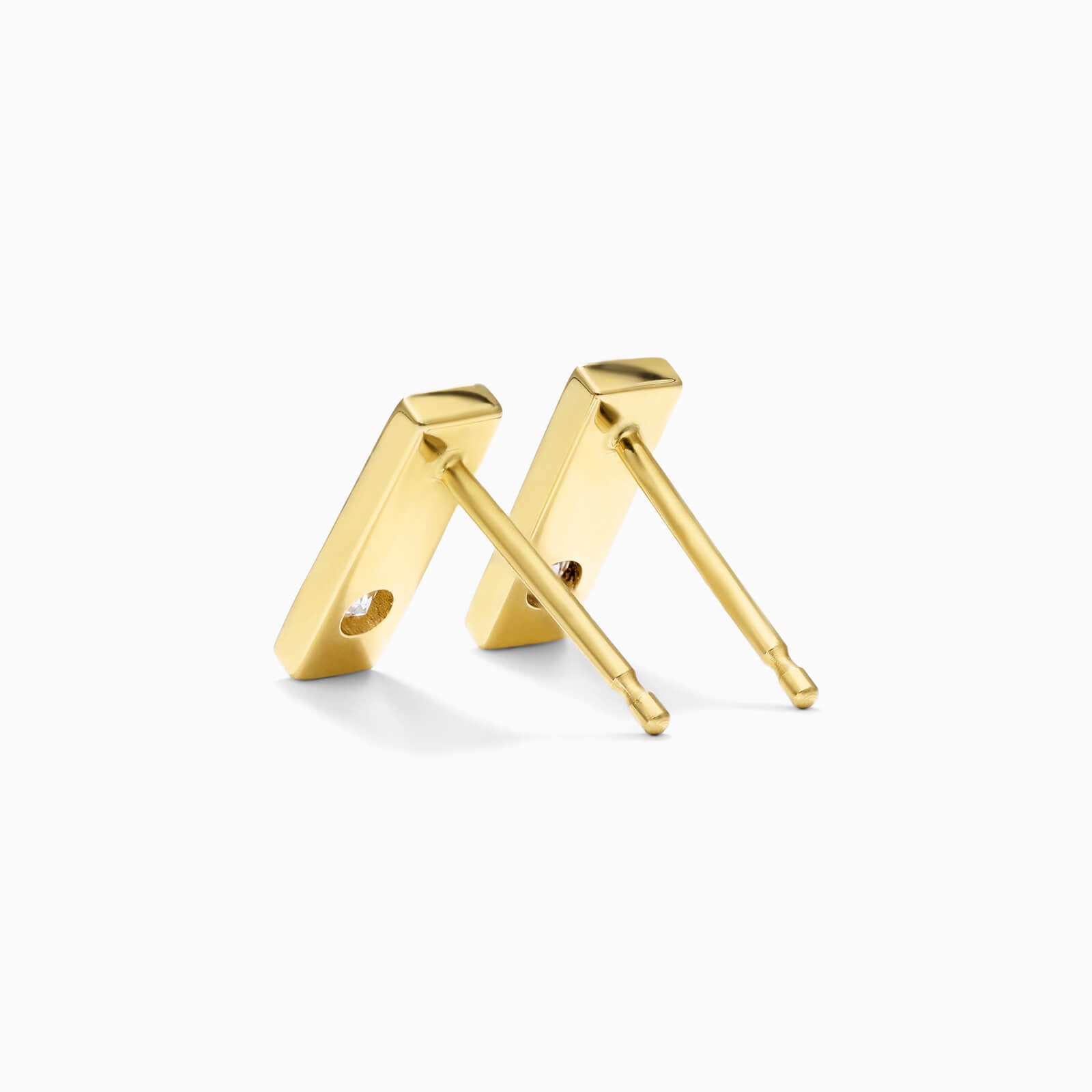 Brinco de Ouro 18k feminino bars Diamantes Luxo