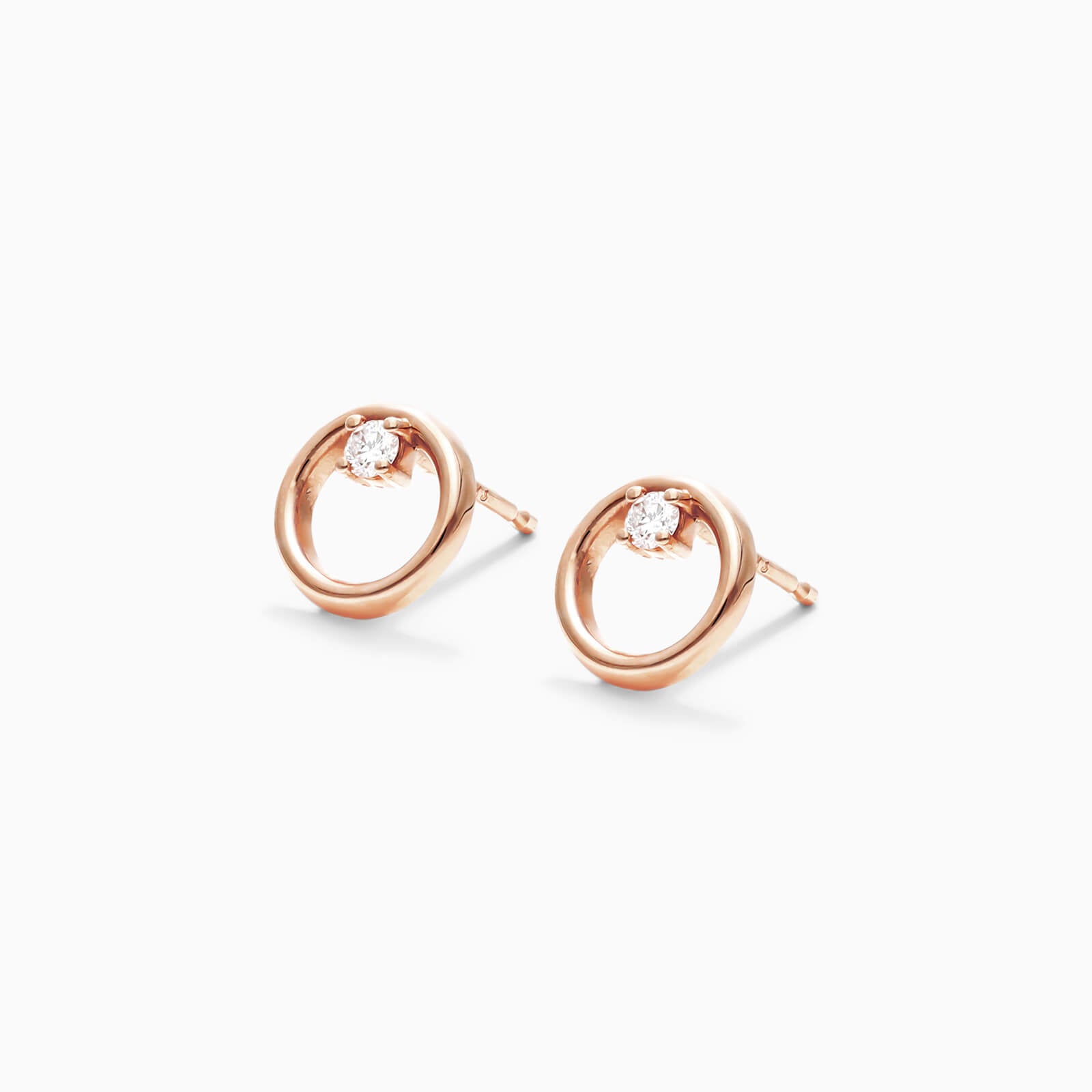 Brinco de Ouro 18k feminino circle Diamantes Luxo