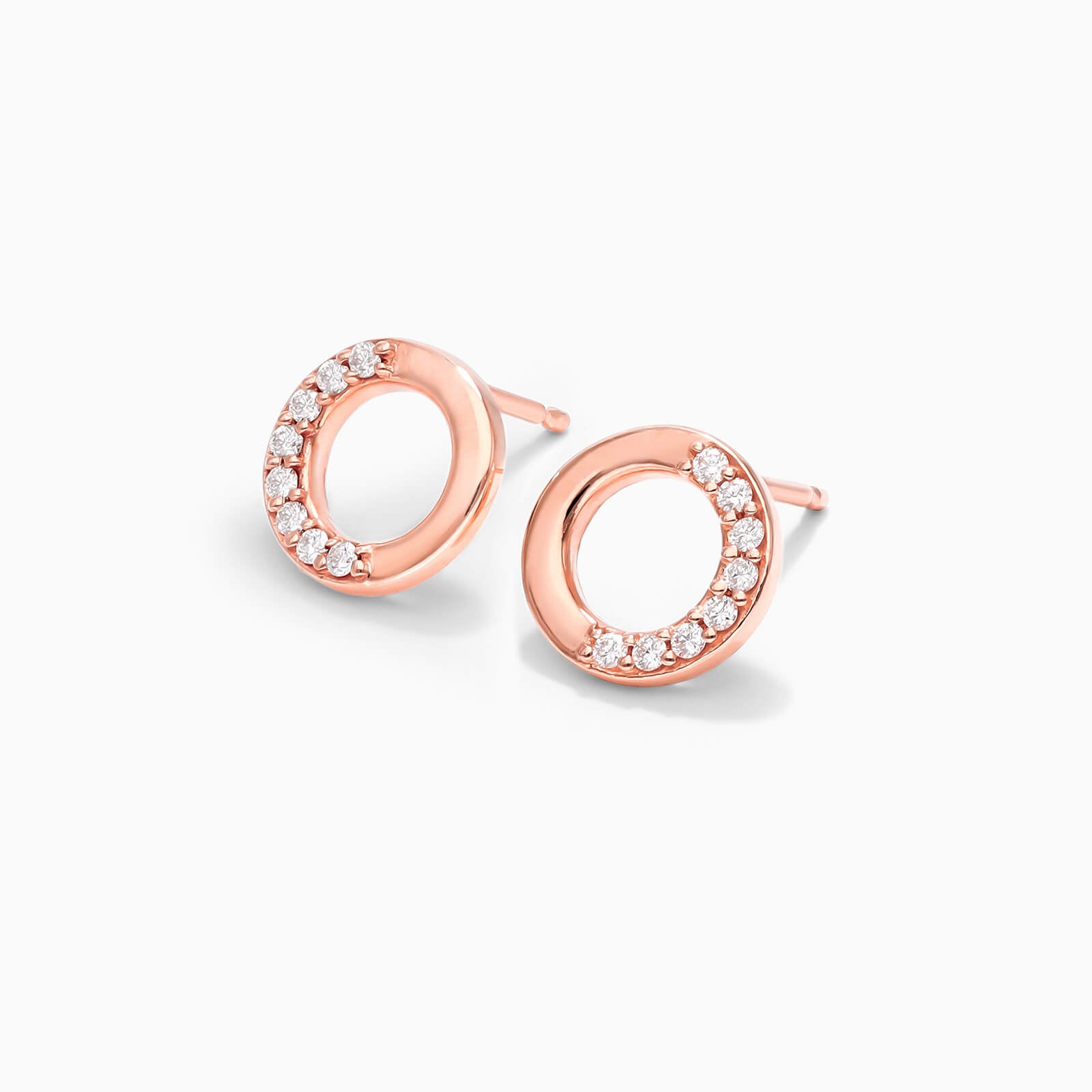Brinco de Ouro 18k feminino Diamantes Circle Luxo