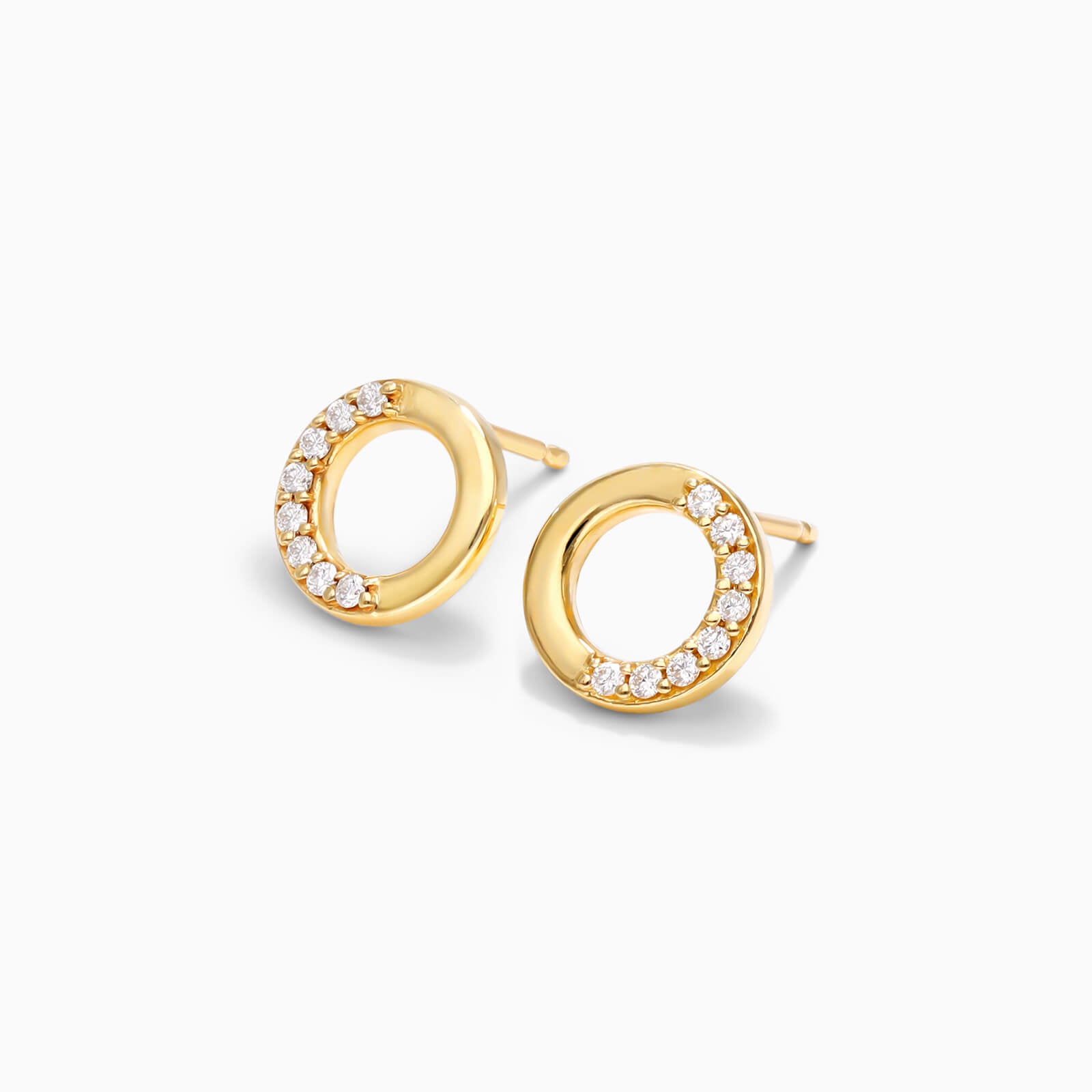 Brinco de Ouro 18k feminino Diamantes Circle Luxo