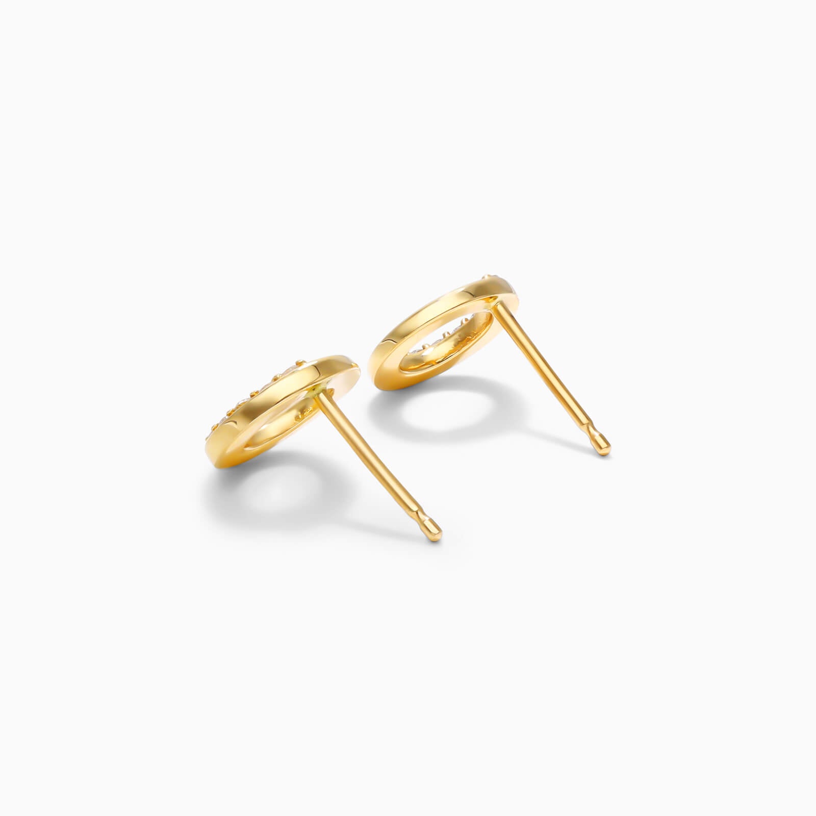 Brinco de Ouro 18k feminino Diamantes Circle Luxo