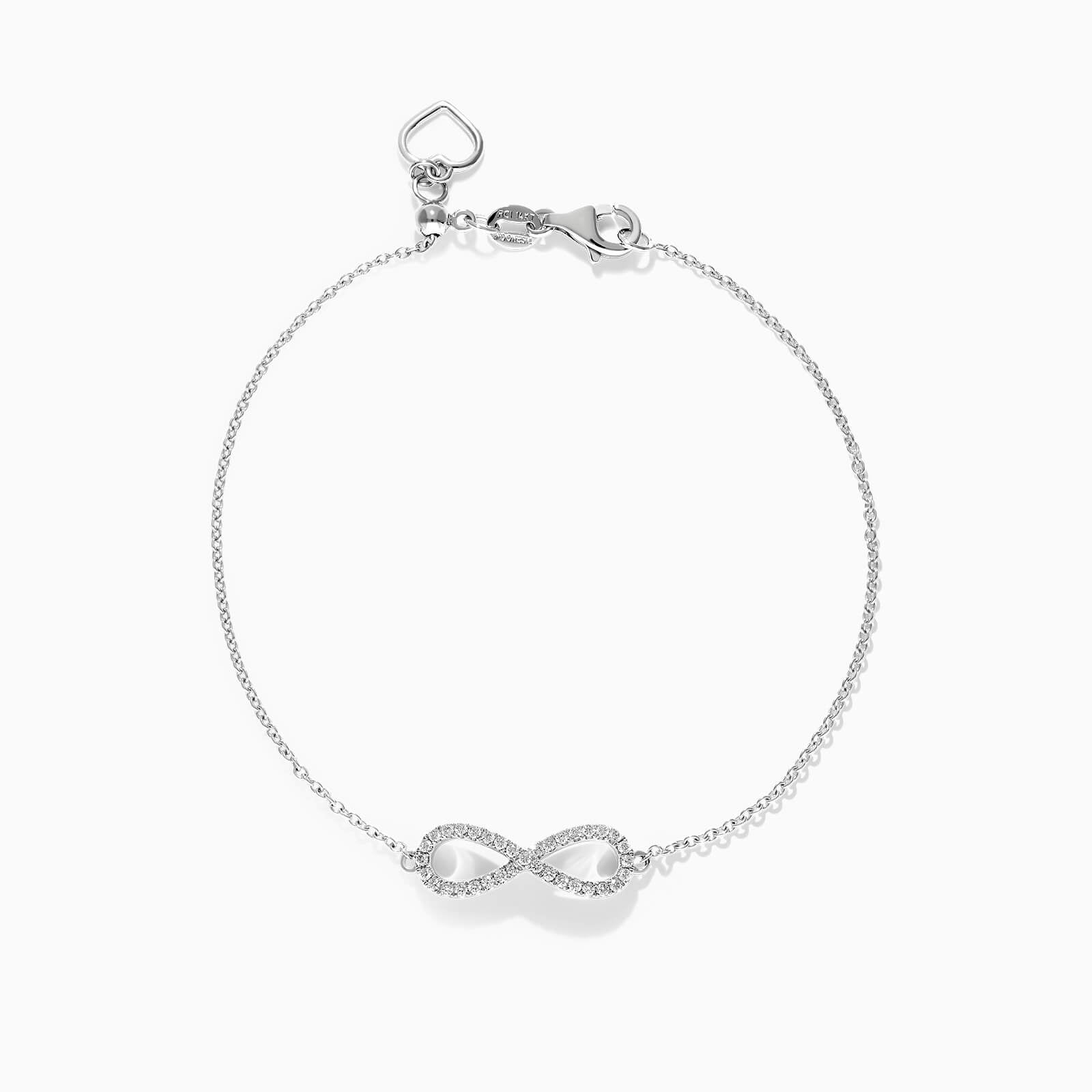 Pulseira Feminina de ouro infinito diamantes diamantes
