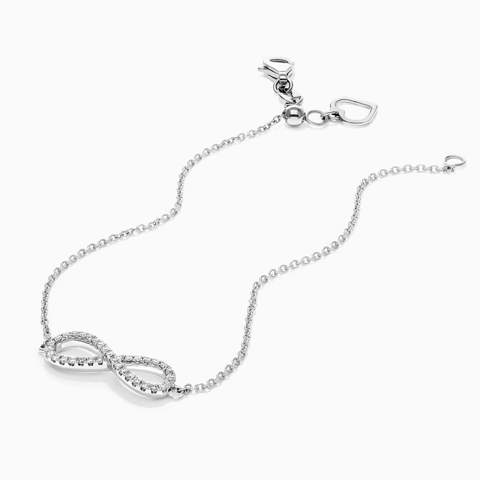 Pulseira Feminina de ouro infinito diamantes diamantes