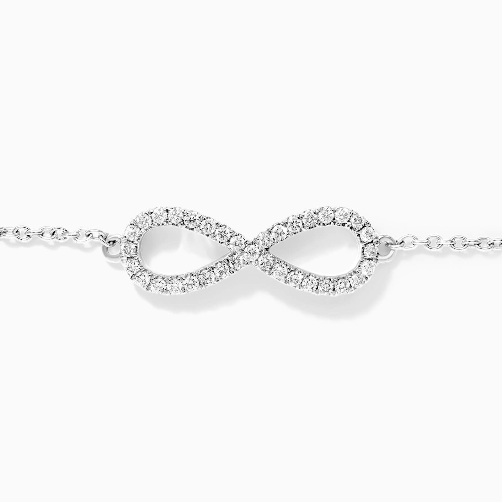 Pulseira Feminina de ouro infinito diamantes diamantes