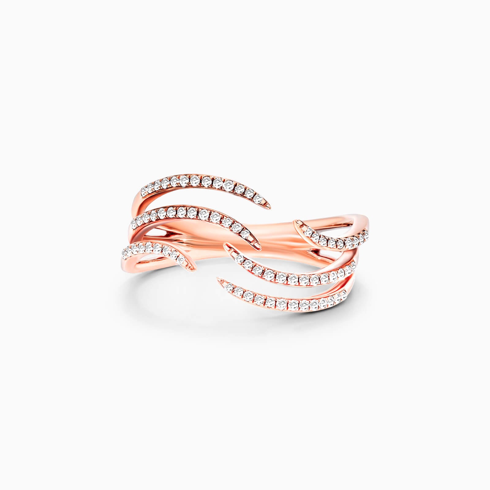 Anel de Ondas em Ouro 18k c/ Diamantes Brilhantes | New | Anéis, diamante, noivado, pink | AUREA FINE JEWELRY
