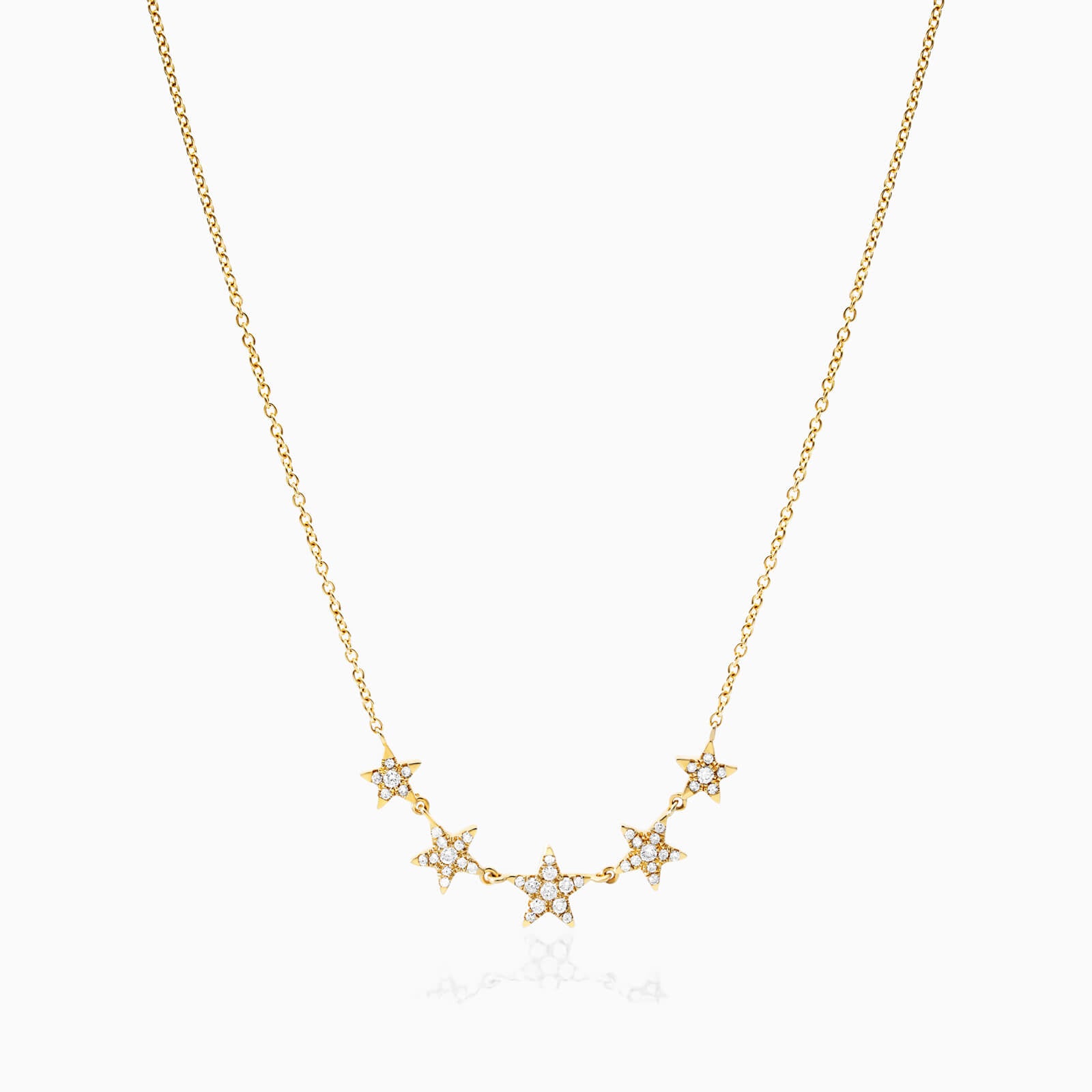 Corrente feminina em Ouro 18k diamantes stars luxo