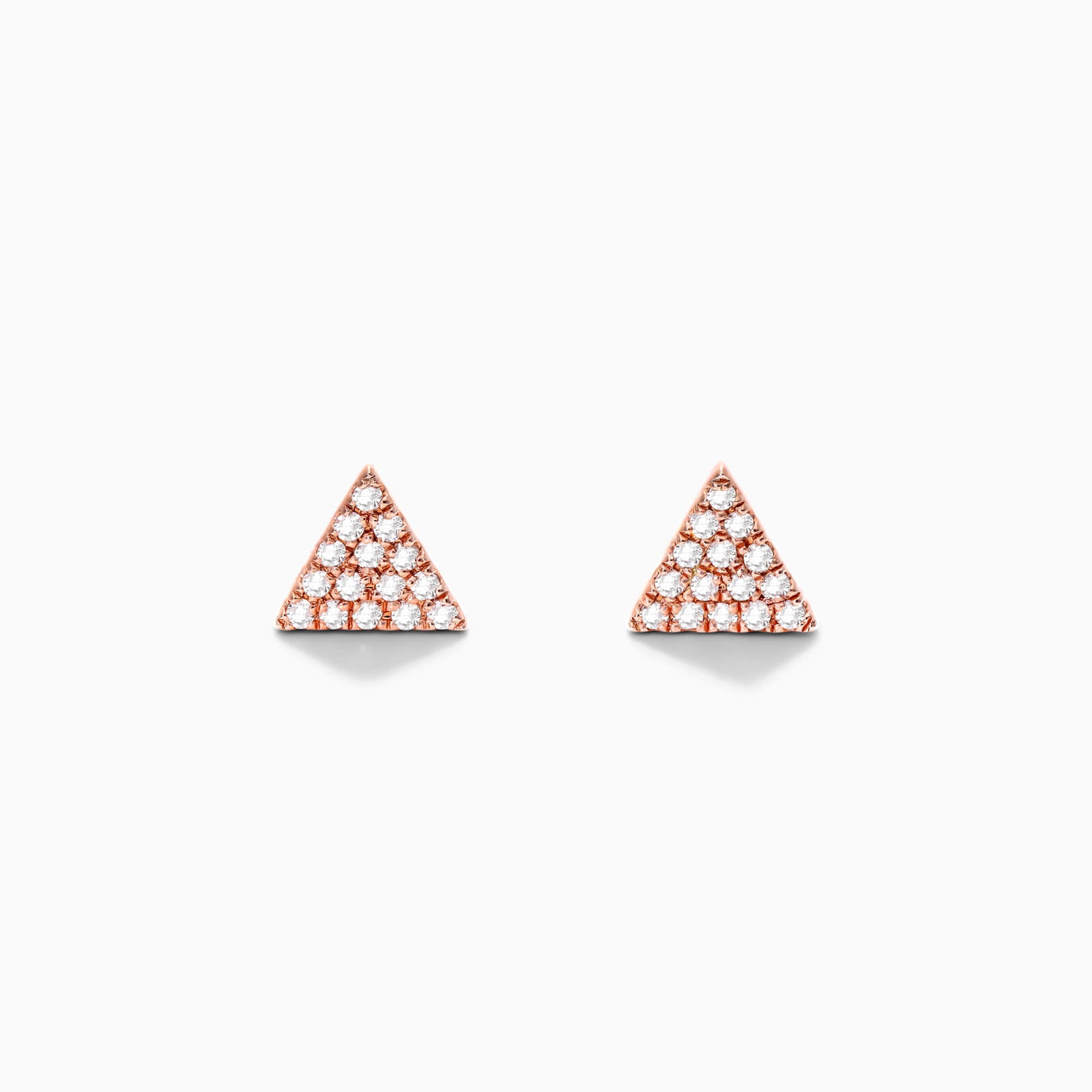 Brinco de Ouro 18k feminino Triangulo Diamantes Luxo