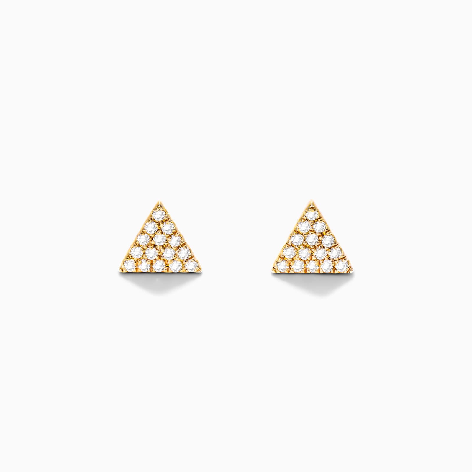Brinco de Ouro 18k feminino Triangulo Diamantes Luxo