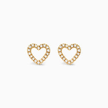 Brinco de  Ouro 18k feminino  Diamantes Heart II Luxo