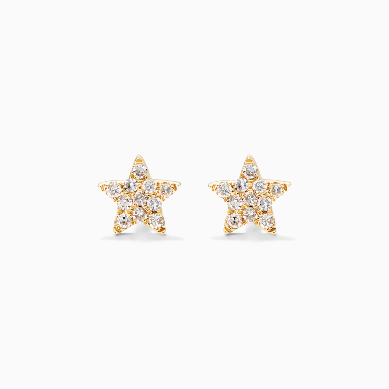 Brinco De Ouro 18k Feminino Stars Diamantes Luxo