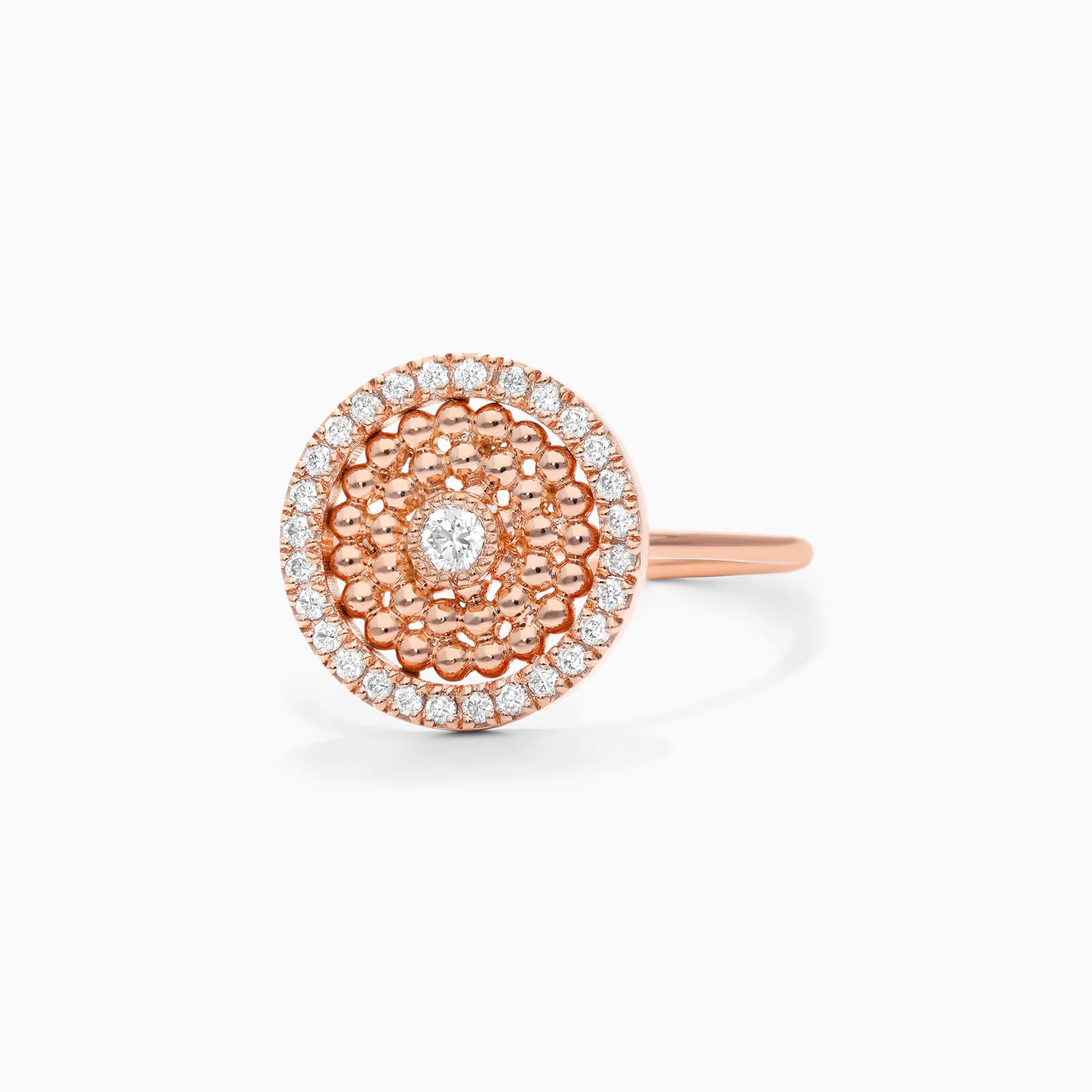 Anel feminino em Ouro 18k c/ Diamantes Brilhantes Pave
