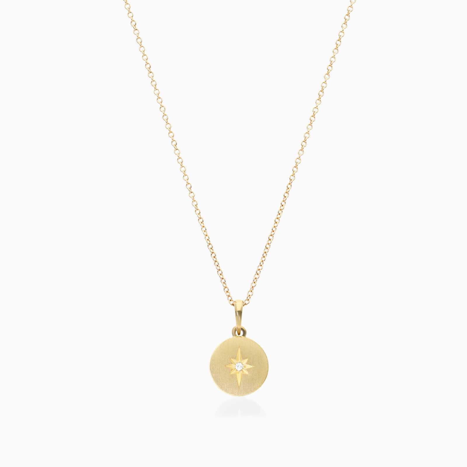 Colar Feminina Corrente em Ouro Amarelo 18k Estrela Diamante Solitario | diamante, yellow | AUREA FINE JEWELRY
