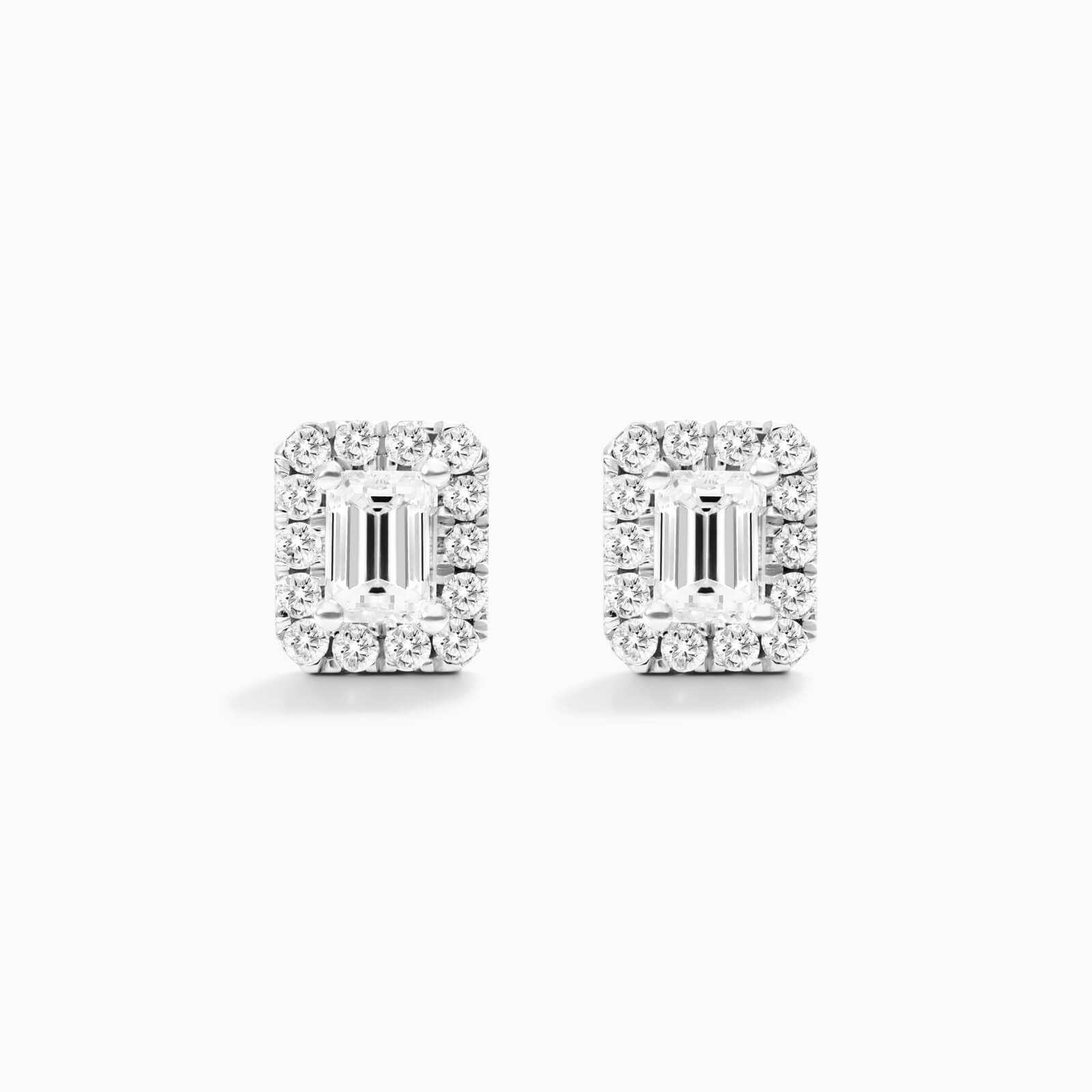Brinco De Ouro Branco 18k Diamantes Brilhantes e Corte Esmeralda | New | Brincos, Celestial Diamonds, diamante, white | AUREA FINE JEWELRY
