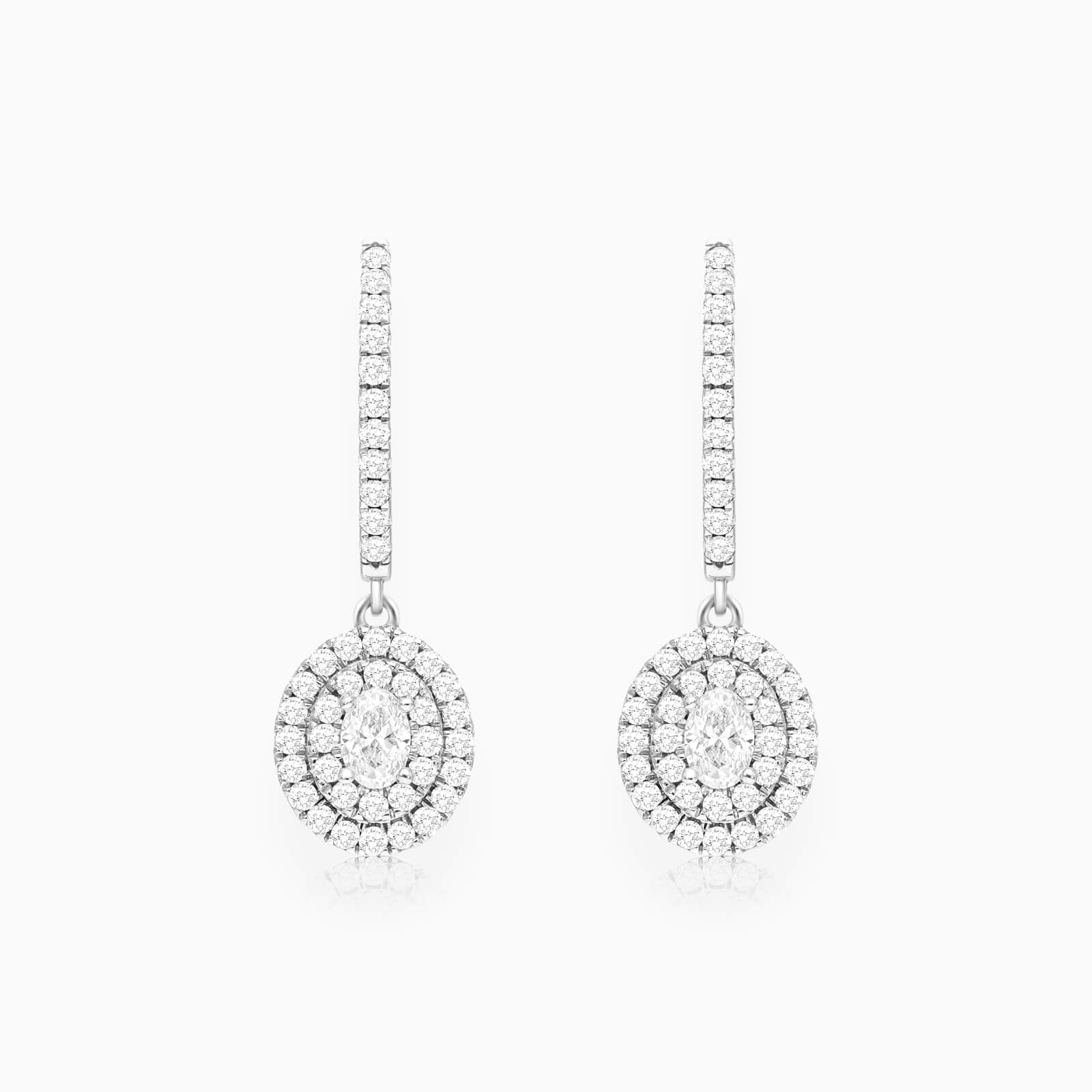 Brinco De Ouro branco 18k Feminino Brilhante Diamantes Luxo oval | New | Brincos, Celestial Diamonds, diamante, white | AUREA FINE JEWELRY