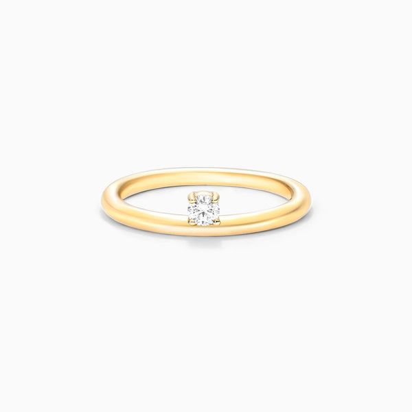 Anel De Ouro 18k c/ Diamante Solitario de Princesa Luxo