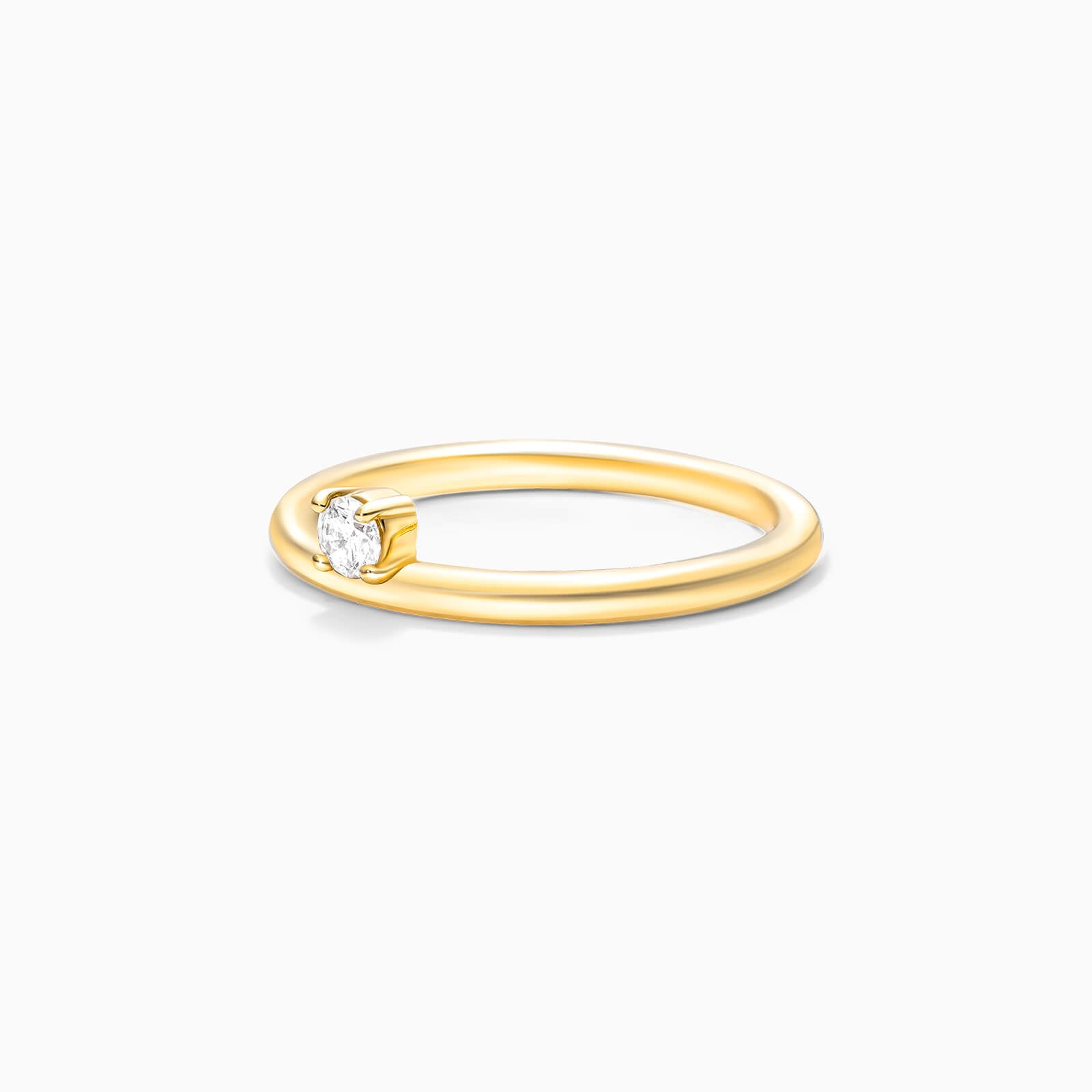 Anel De Ouro 18k c/ Diamante Solitario de Princesa Luxo