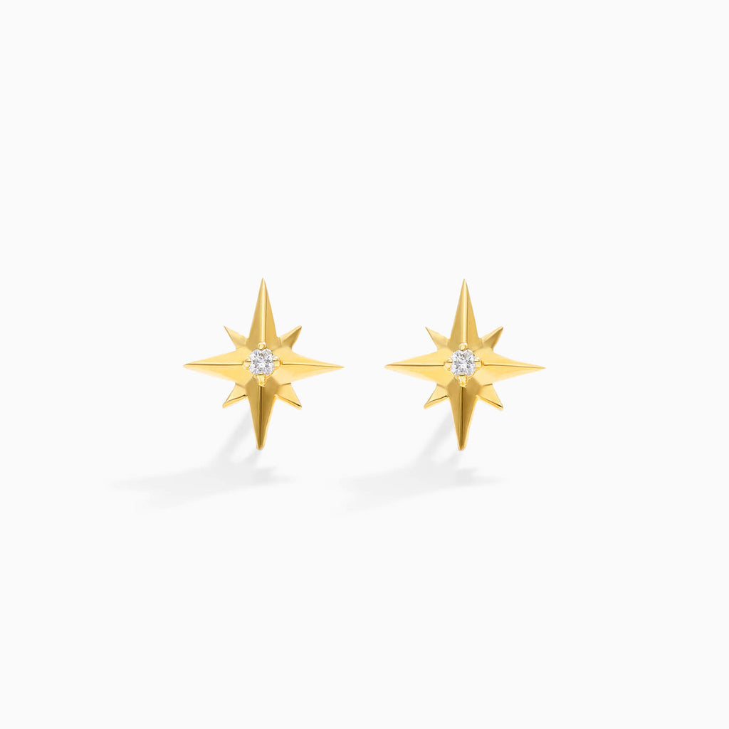 Brinco de  Ouro 18k feminino Estrela Norte Diamantes  Luxo