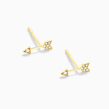 Brinco de Ouro 18k feminino Flecha Diamantes  Luxo