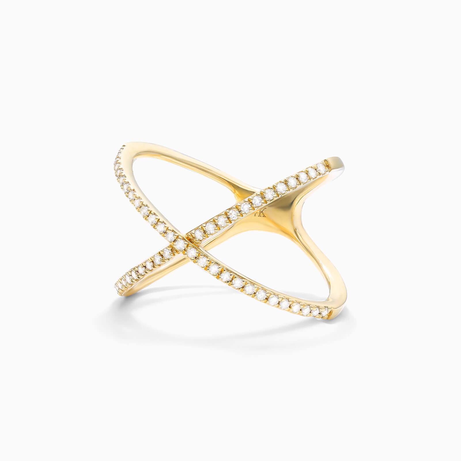 Anel Cruzado de Diamantes Brilhantes em Ouro 18k Luxo | New | Anéis, diamante, yellow | AUREA FINE JEWELRY