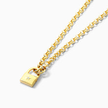 Corrente de Ouro Feminina 18k C/ Diamante em Cadeado Luxo