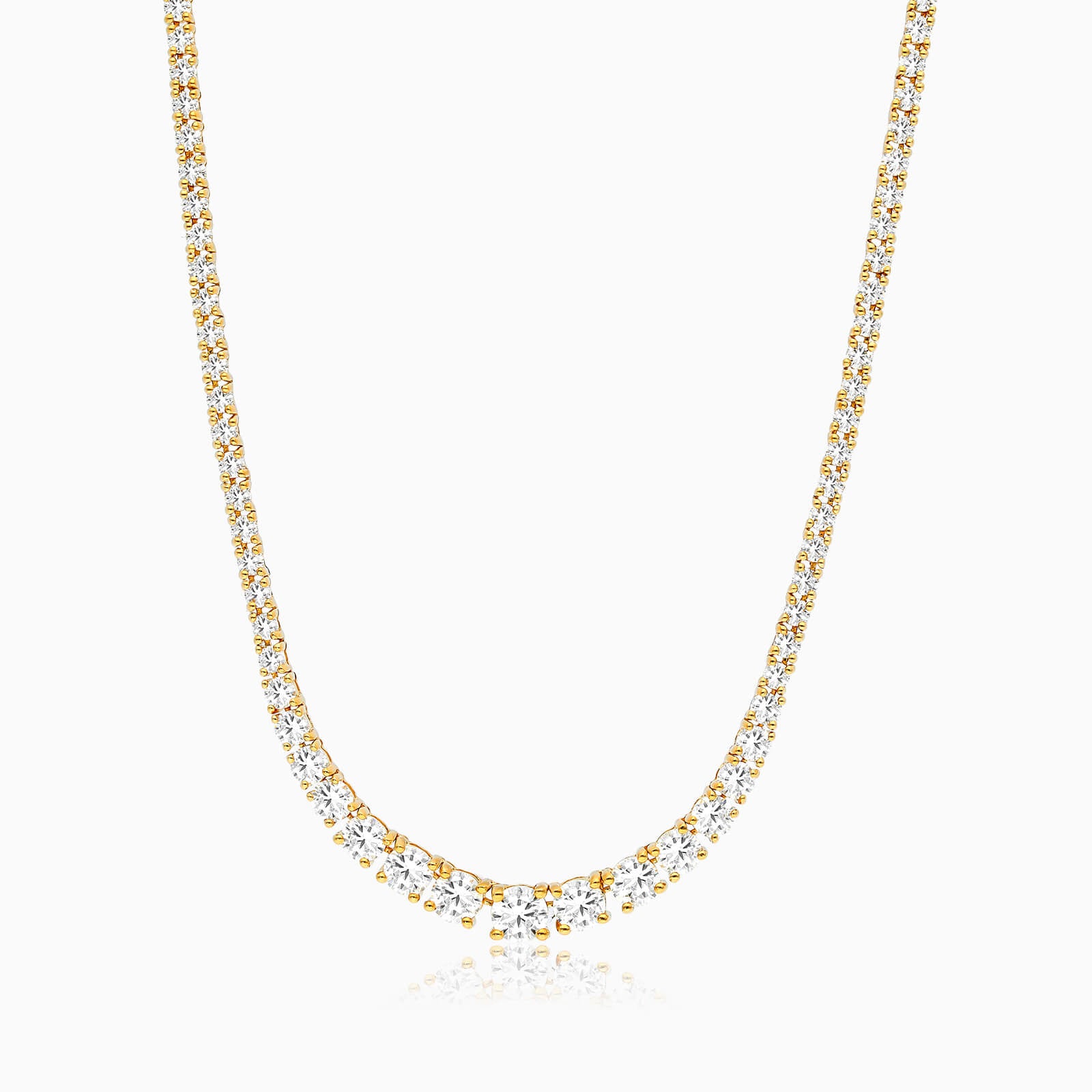 Corrente Riviera feminina em Ouro 18k diamantes 7 quilates Luxo
