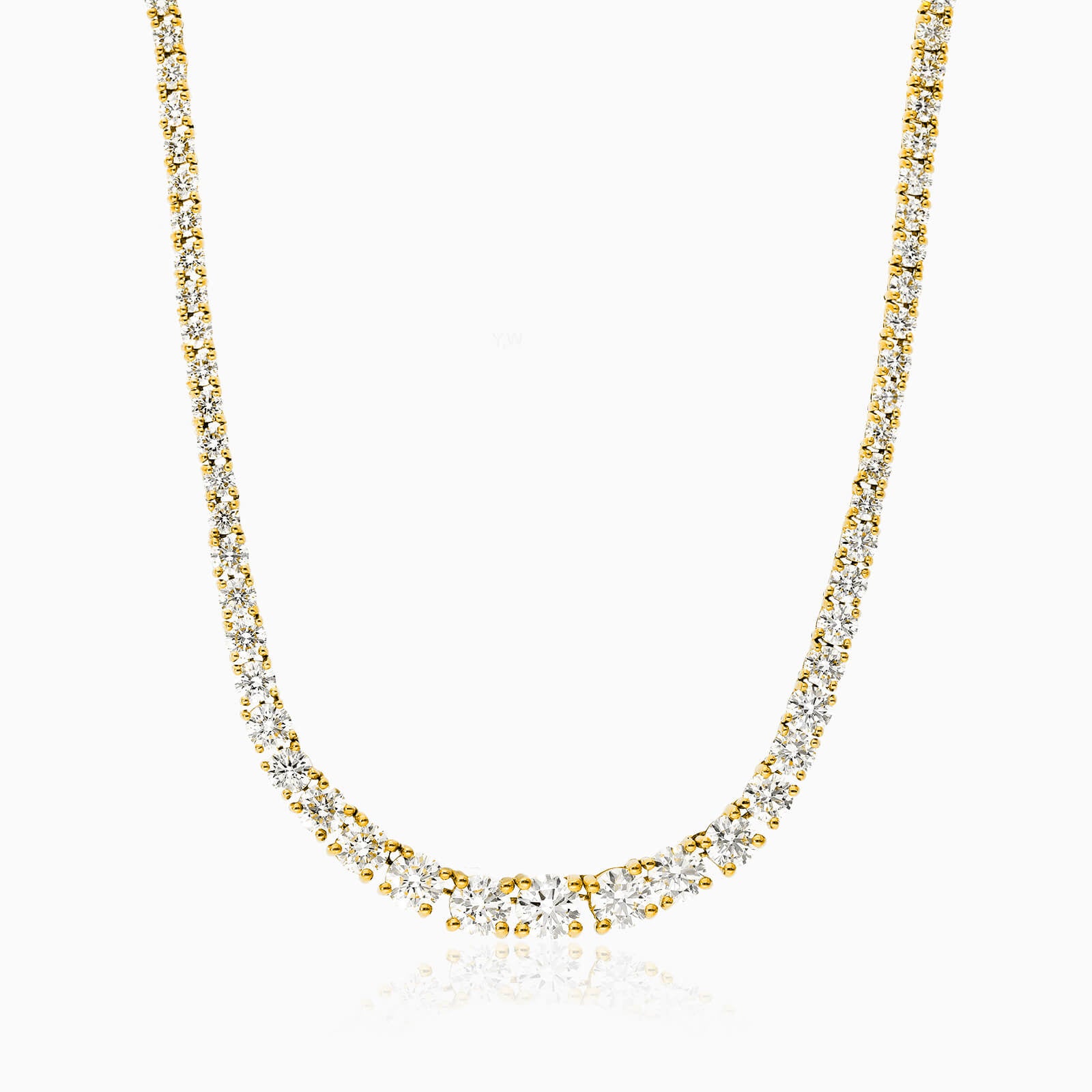 Corrente Riviera feminina em Ouro 18k diamantes 9 quilates Luxo
