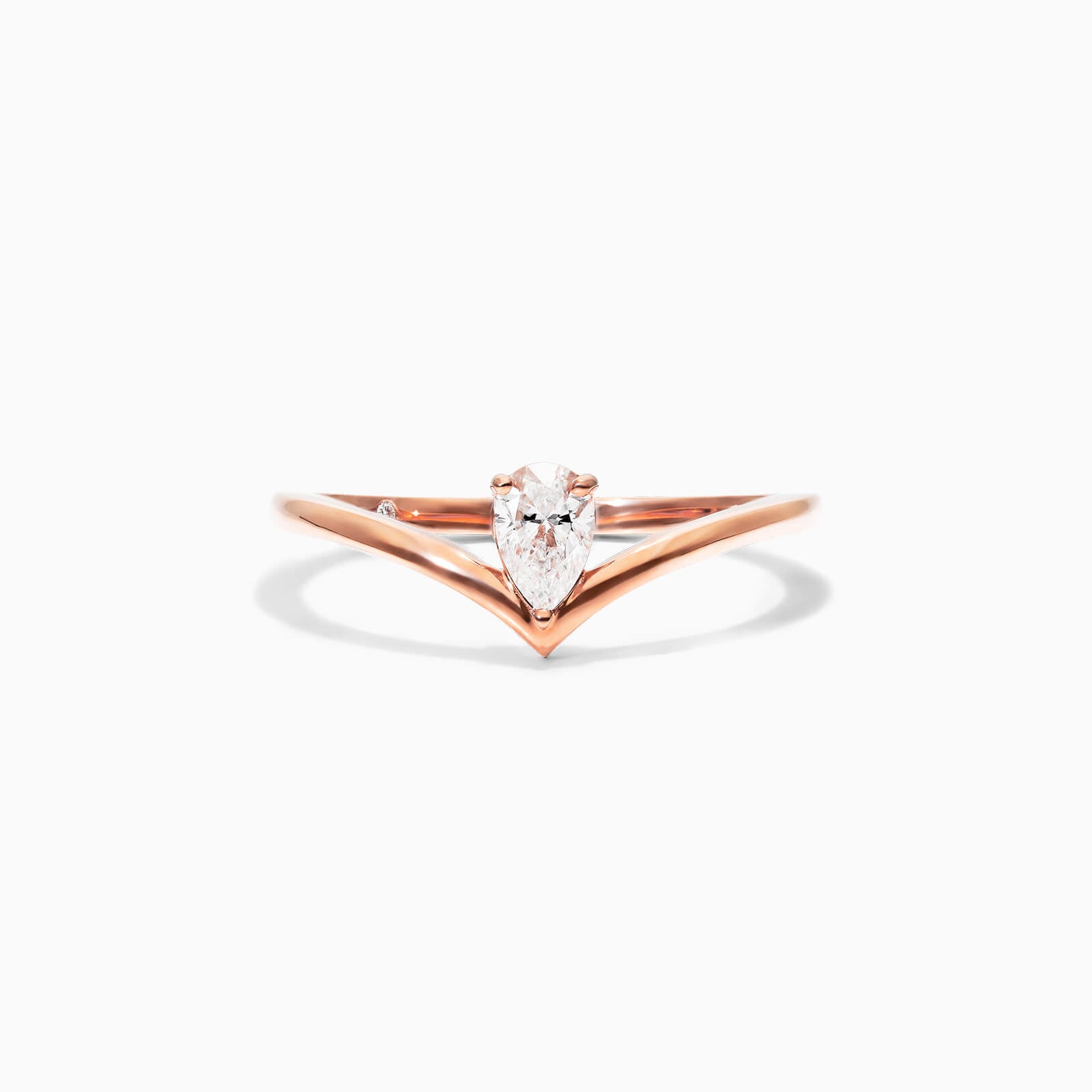 Anel De Ouro Rosa 18k Em V de Luxo Diamante Solitario | New | anel-de-noivado, Anéis, diamante, noivado, pink | AUREA FINE JEWELRY