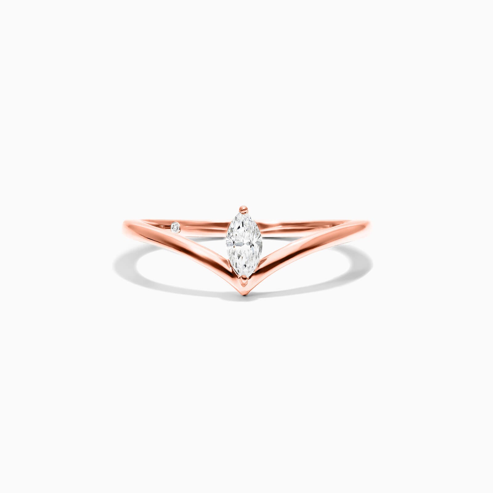 Anel De Ouro Rosa 18k Em V de Luxo Diamante Solitario | New | anel-de-noivado, Anéis, diamante, noivado, pink | AUREA FINE JEWELRY