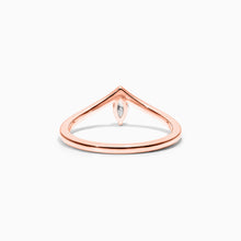 Anel De Ouro Rosa 18k Em V de Luxo Diamante Solitario