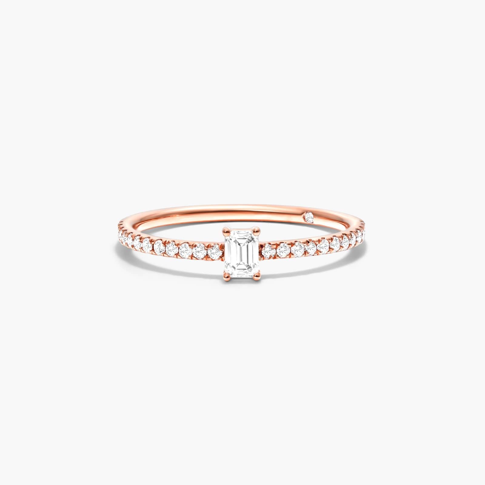 Anel De Ouro 18k com Diamante Quadrado e Brilhantes | New | Anéis, diamante, pink | AUREA FINE JEWELRY