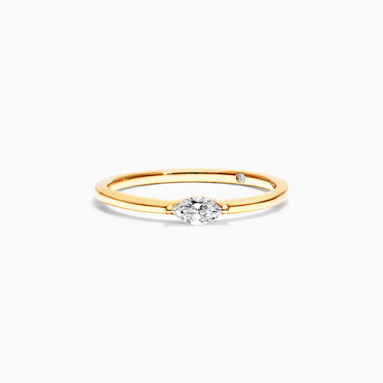 Anel De Ouro Amarelo 18k Delicado Diamante Navette Solitario | New | anel-de-noivado, Anéis, diamante, noivado, yellow | AUREA FINE JEWELRY