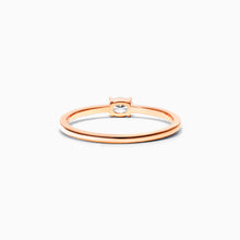Anel De Ouro Rosa 18k Delicado Diamante Oval Solitario