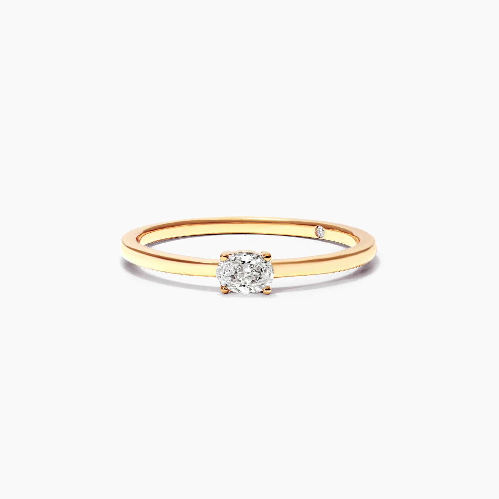 Anel De Ouro Amarelo 18k Delicado Diamante Oval Solitario | New | anel-de-noivado, Anéis, diamante, noivado, yellow | AUREA FINE JEWELRY