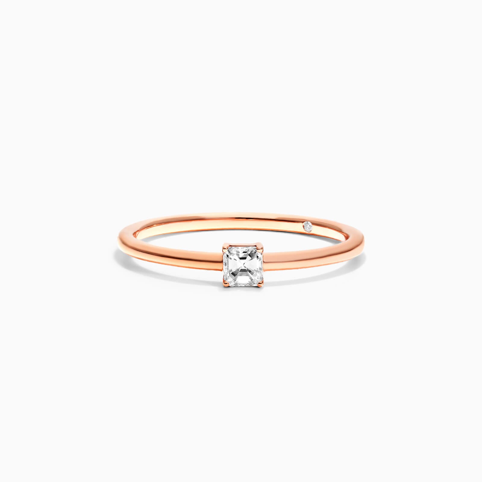 Anel De Ouro Rosa 18k Delicado Diamante Quadrado Solitario | New | Anéis, diamante, pink | AUREA FINE JEWELRY