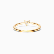 Anel De Diamante Coraçao Solitario Noivado em Ouro 18k Luxo