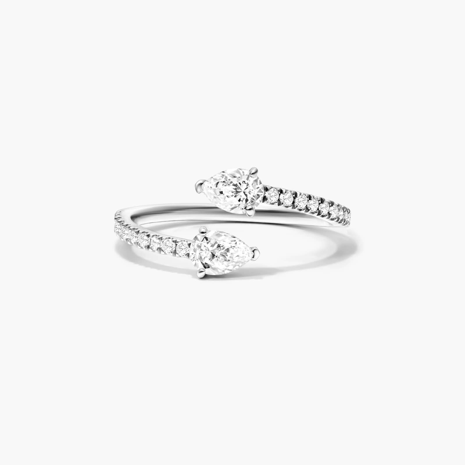 Anel Aberto de Ouro Branco 18k C/ Diamantes Brilhantes | New | Anéis, diamante, white | AUREA FINE JEWELRY