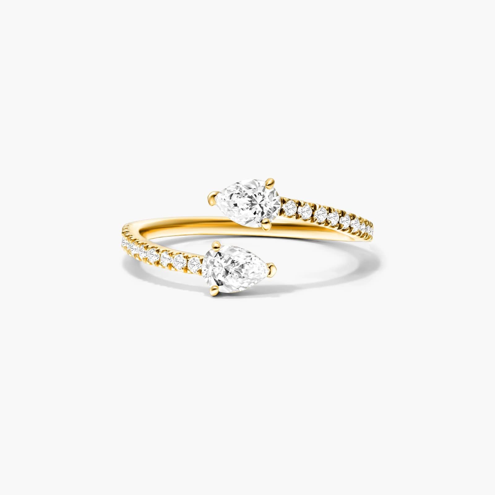 Anel Aberto de Ouro Amarelo 18k C/ Diamantes Brilhantes | New | Anéis, diamante, yellow | AUREA FINE JEWELRY