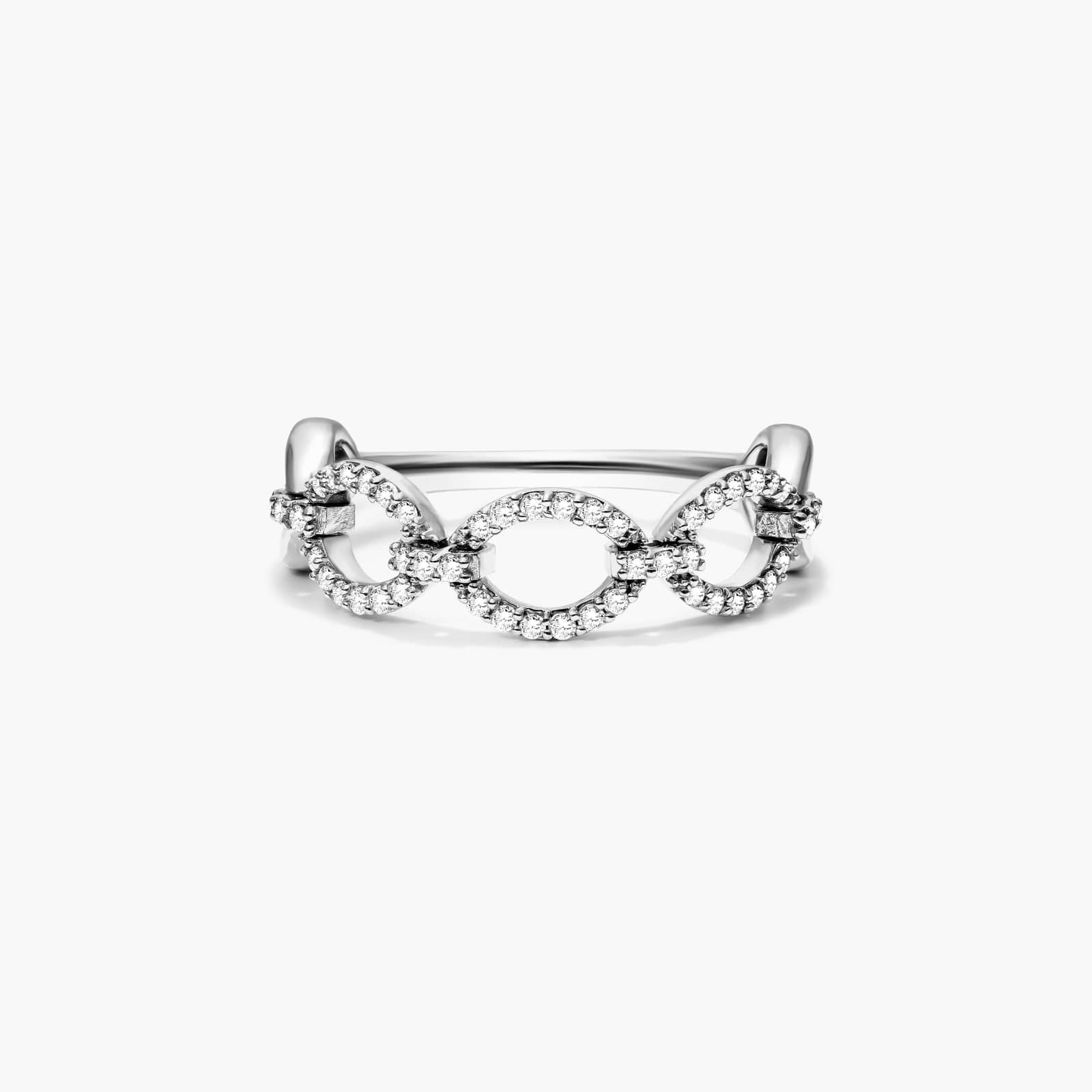 Anel De Elos Em Ouro Branco 18k C/ Diamantes Brilhantes Pave | New | Anéis, diamante, white | AUREA FINE JEWELRY