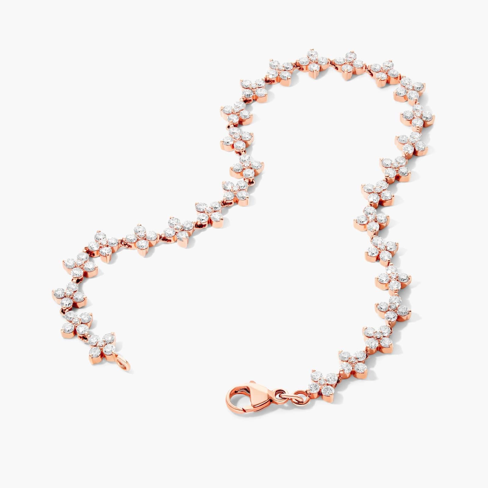 Pulseira Feminina Riviera de Ouro 18k Diamantes Flowers