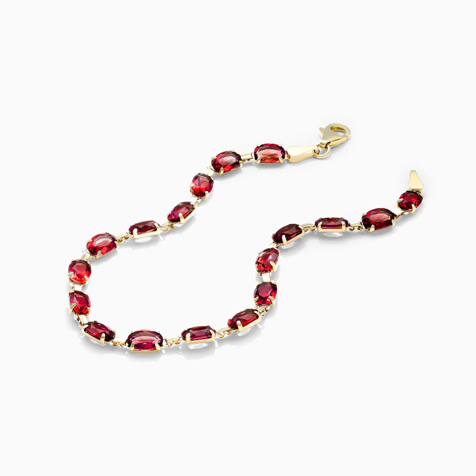 Pulseira Feminina de Ouro Amarelo 18k Granada Luxo