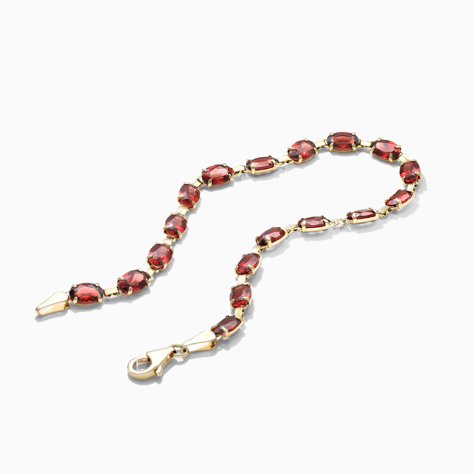 Pulseira Feminina de Ouro Amarelo 18k Granada Luxo