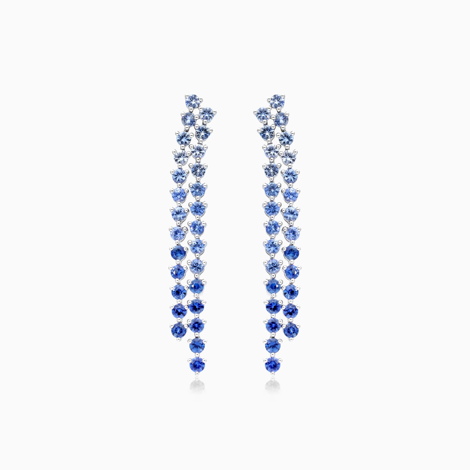 Brinco de Ouro 18k Cascata de Safiras Azuis Luxo Feminino | New | Brincos, Celestial Diamonds, Safira, white | AUREA FINE JEWELRY