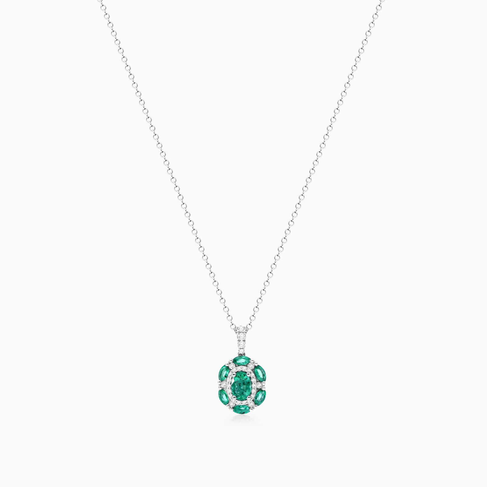 Colar Feminina Corrente em Ouro 18k de Esmeralda e Diamantes Luxo | diamante, Esmeralda, white | AUREA FINE JEWELRY