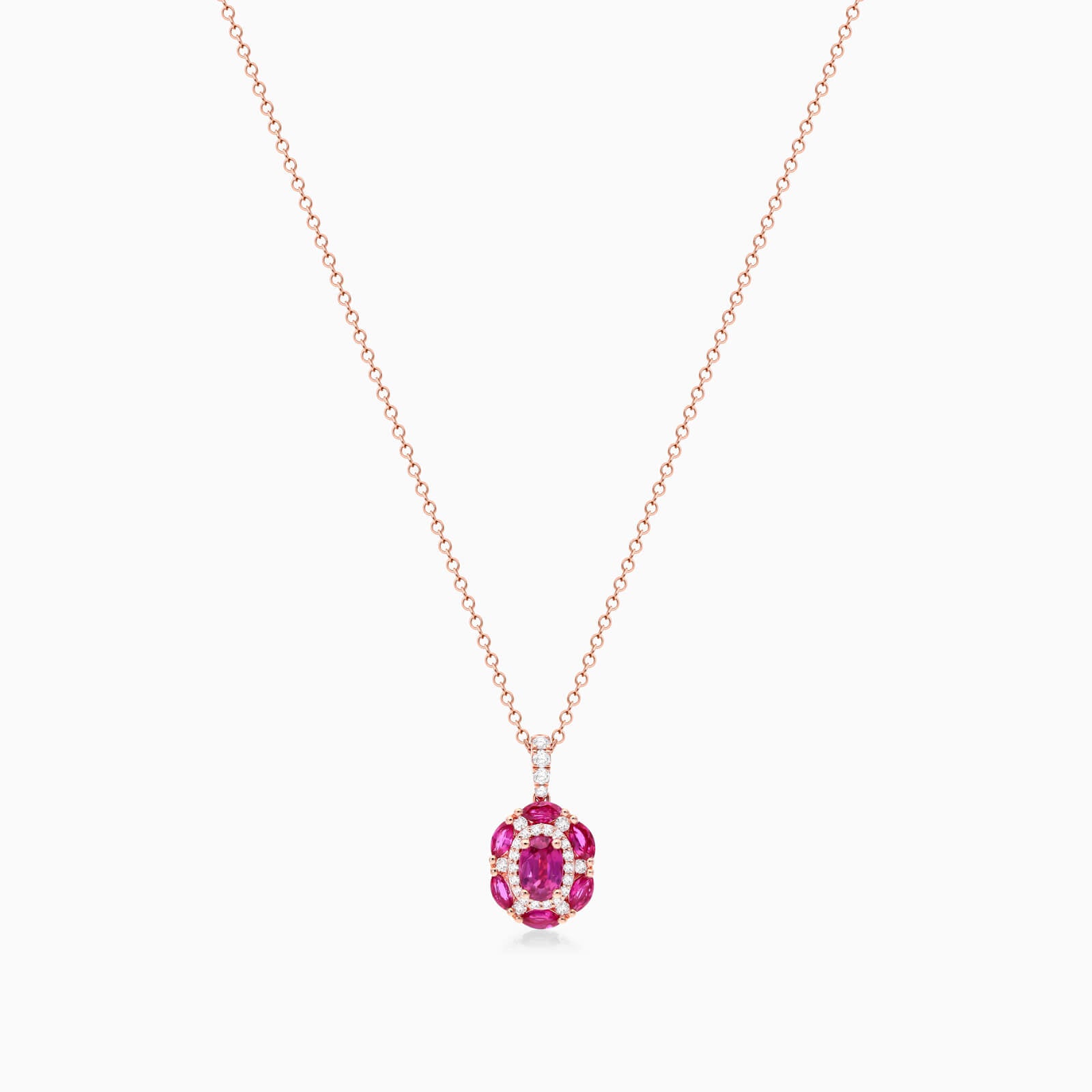 Colar Feminina Corrente em Ouro 18k de Rubis e Diamantes Luxo | diamante, pink, rubi | AUREA FINE JEWELRY