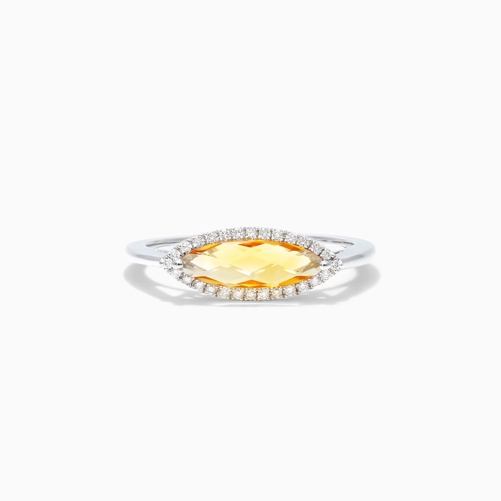 Anel De Noivado em Ouro 18k C/ Diamantes Brilhantes e Citrino | New | anel-de-noivado, Anéis, citrino, diamante, white | AUREA FINE JEWELRY