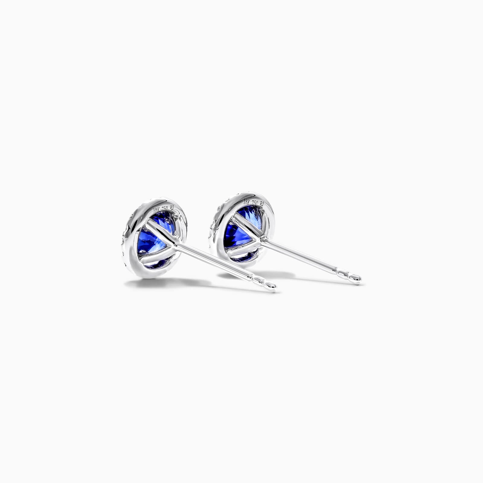 Brinco De Ouro 18k Feminino C/ Diamantes e Safira Azul Luxo Delicado Sweet