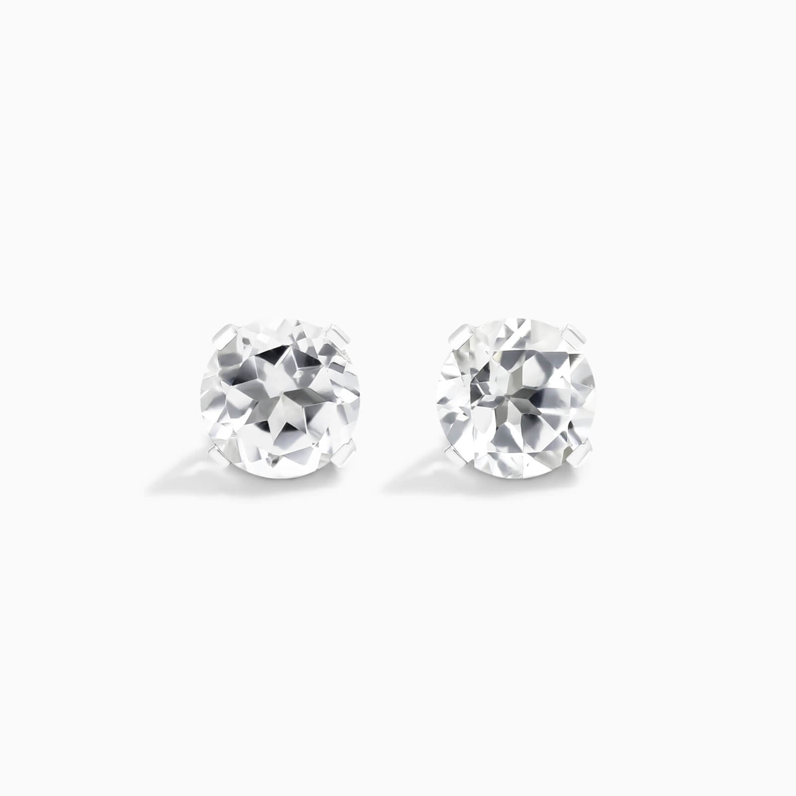 Brinco De Ouro 18k Feminino Solitario C/ Topazio Branco Luxo Delicado Argran | New | Brincos, Celestial Diamonds, Topazio, white | AUREA FINE JEWELRY