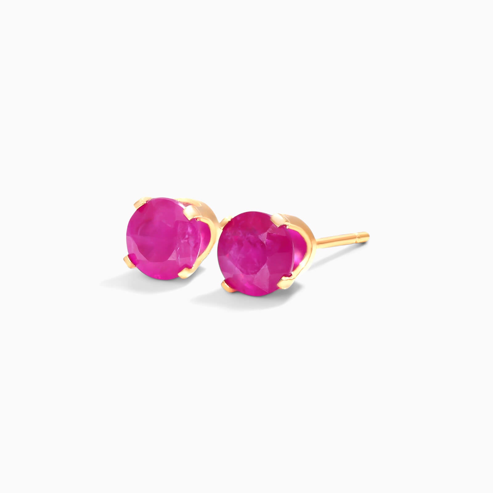 Brinco De Ouro 18k Feminino Solitario C/ Rubi Luxo Delicado Argran