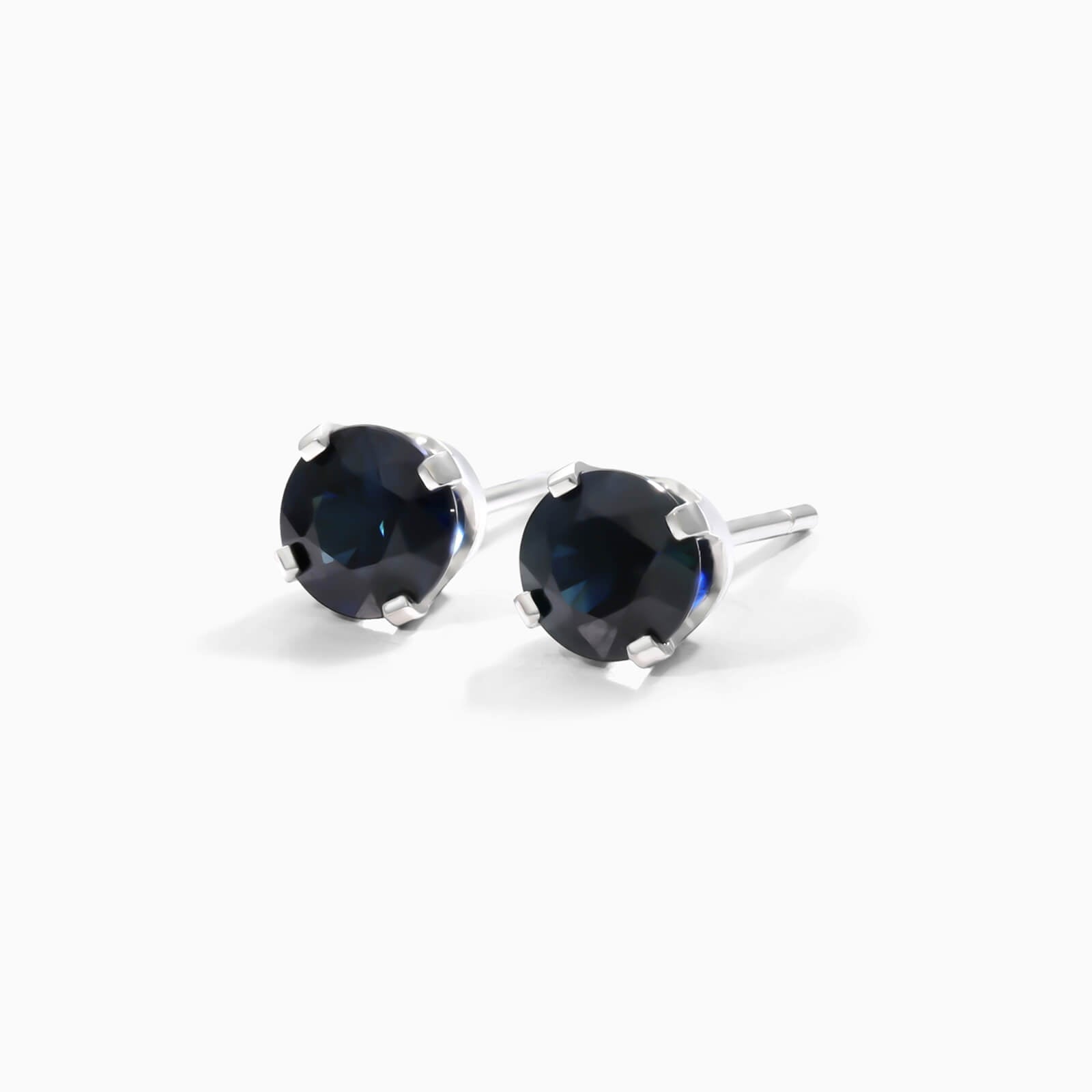 Brinco De Ouro 18k Feminino Solitario C/ Safira Azul Luxo Delicado Argran