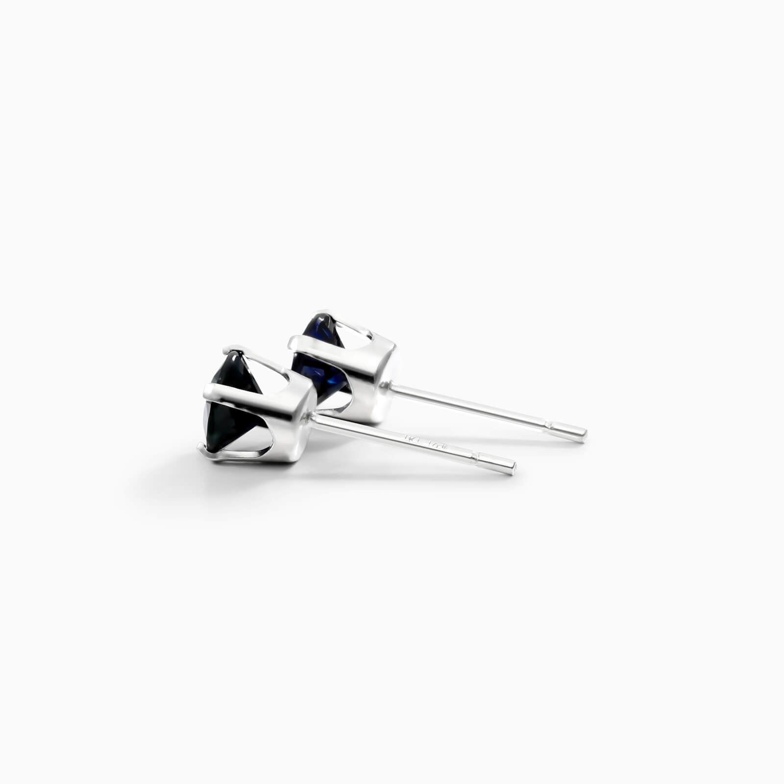 Brinco De Ouro 18k Feminino Solitario C/ Safira Azul Luxo Delicado Argran